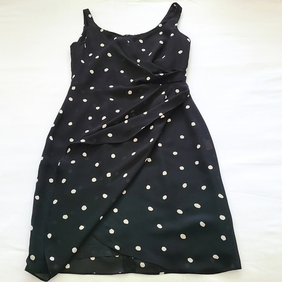 Vintage David Warren polka-dot faux wrap dress Classic Minimalist Closet Staple - Picture 12 of 14